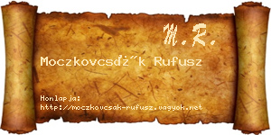 Moczkovcsák Rufusz névjegykártya